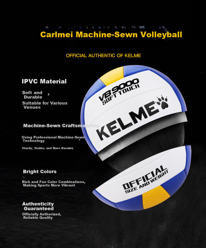 KELME Sewn Volleyball Official Match Indoor Training Size 5 White Blue 2