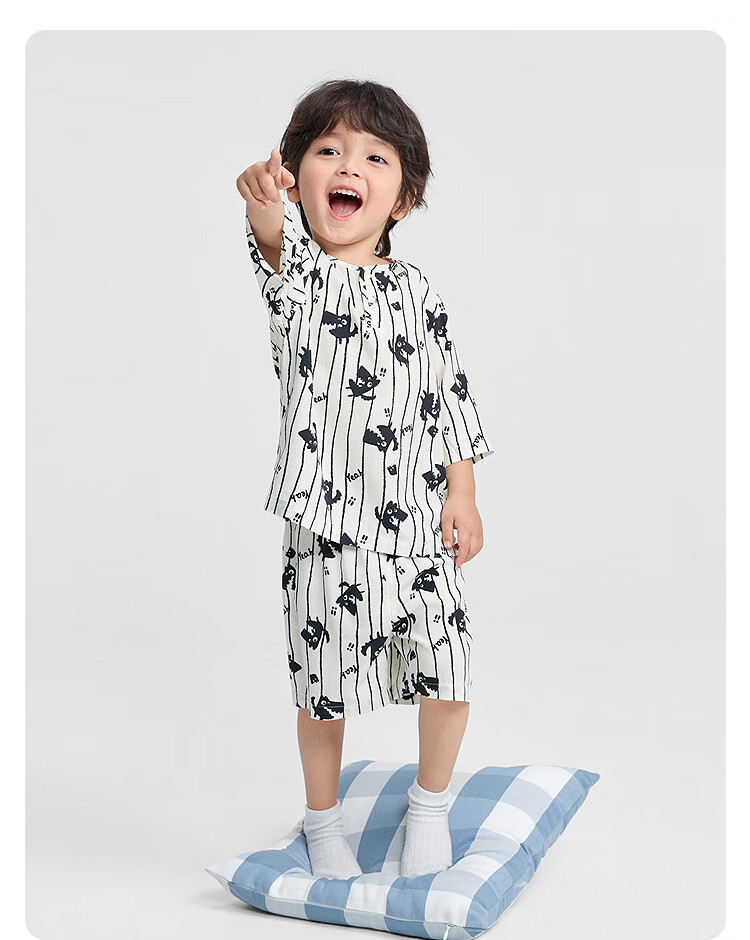 Balabala Baby Summer Pajama Set Air-Conditioned Clothing Anti-Cold Children's Homewear Lightweight Cool Comfortable 27