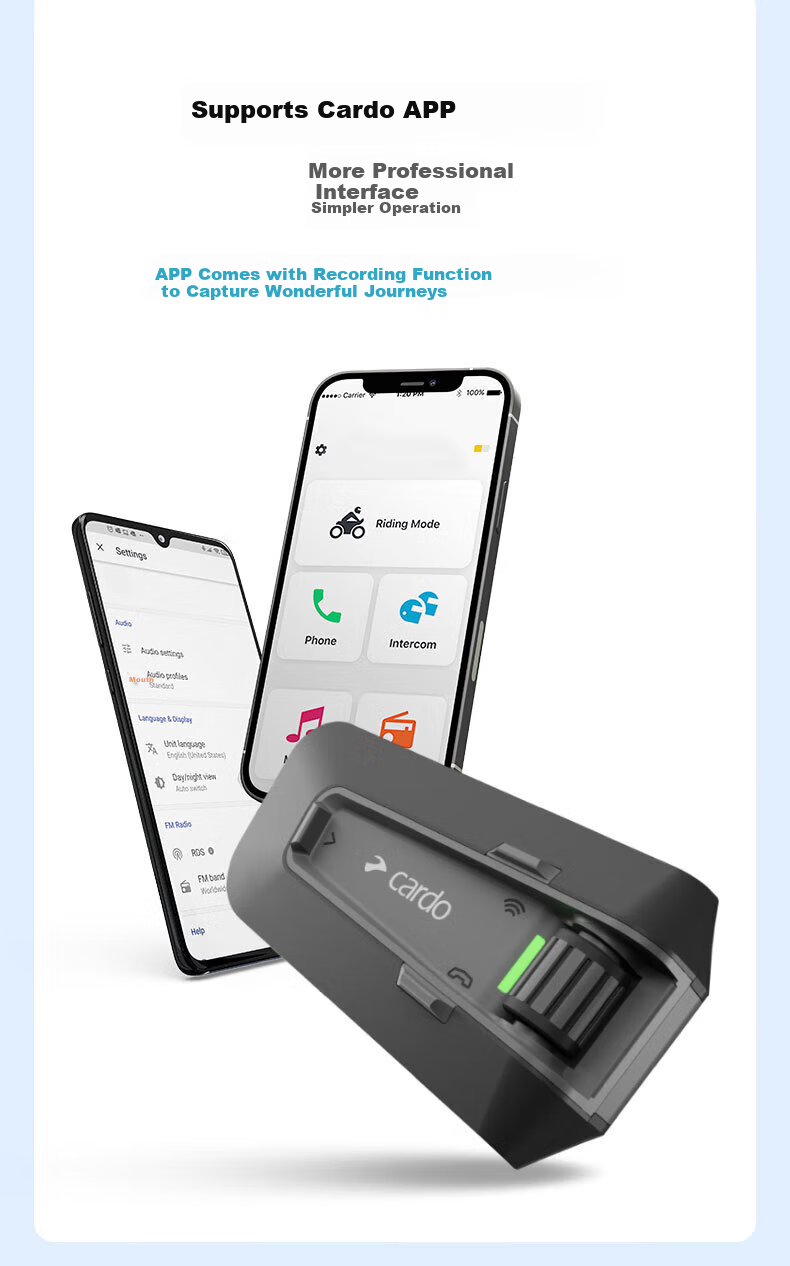 CARDO Motorcycle Helmet Bluetooth Headset DMC Connectivity Noise Cancelling JBL Sound Full and Half Helmet PACKTALK NEO 7