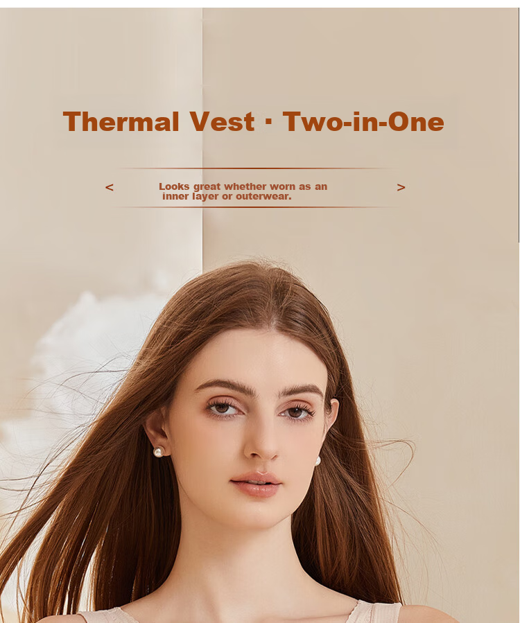 Urban Beauty Women's Thermal Vest with Padded Bra, Fleece-Lined Thickened Seamless Base Layer Vest for Autumn and Winter 7