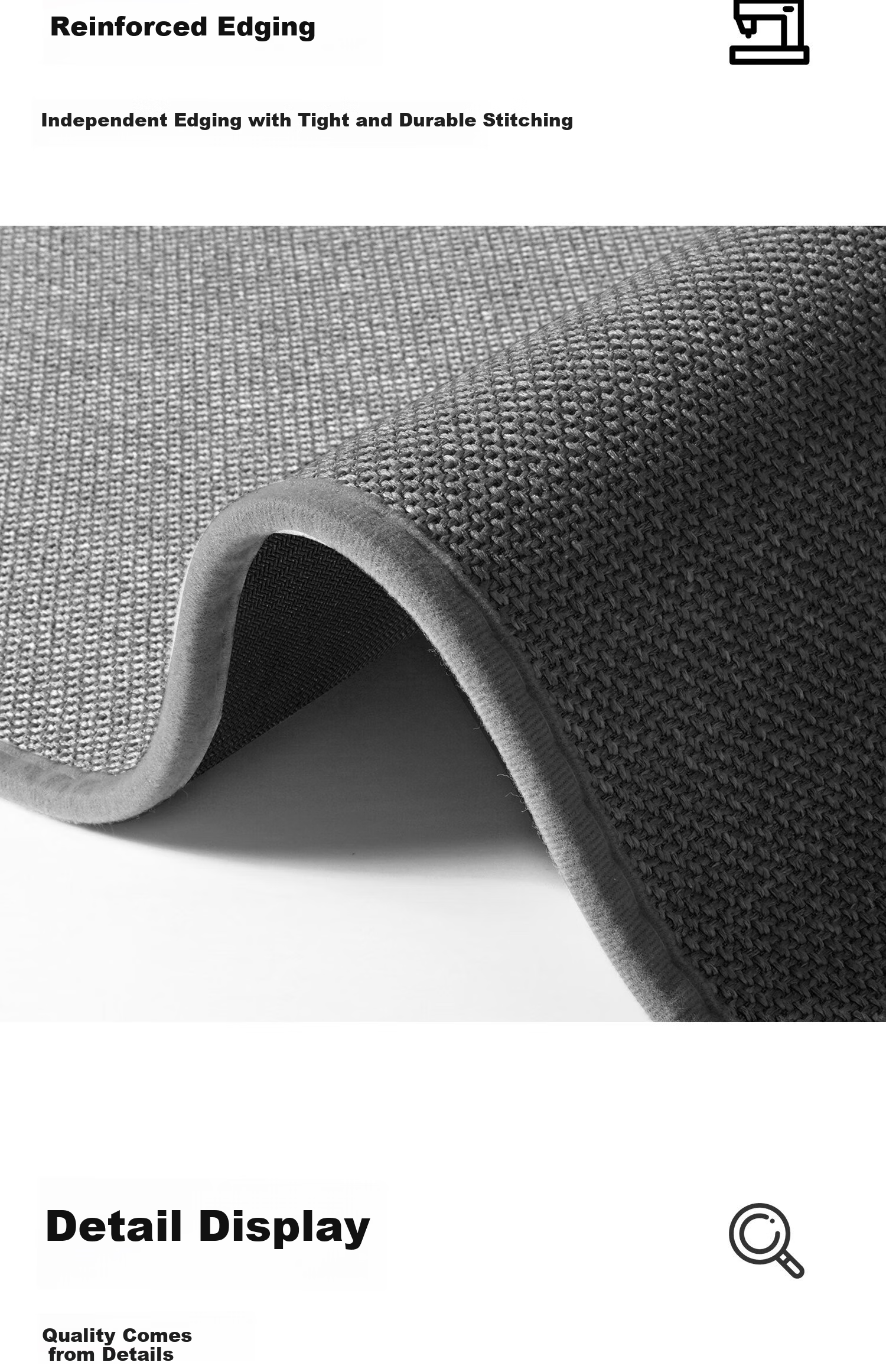 Qiqi Imitation Linen Woven Bathroom Mat Entrance Mat Absorbent Non-Slip Door Mat Quick-Dry Rug 6
