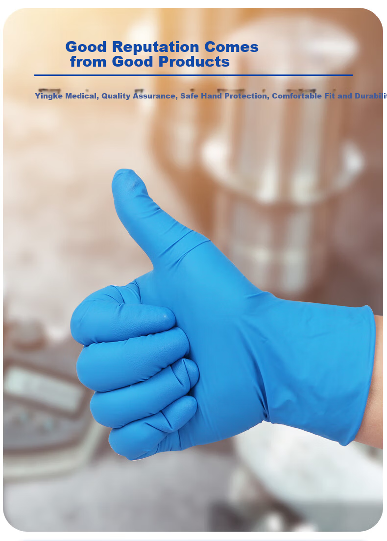 INTCO Disposable Nitrile Gloves Labor Protection Industrial Thickened 100pcs Blue Extra Large XL 5