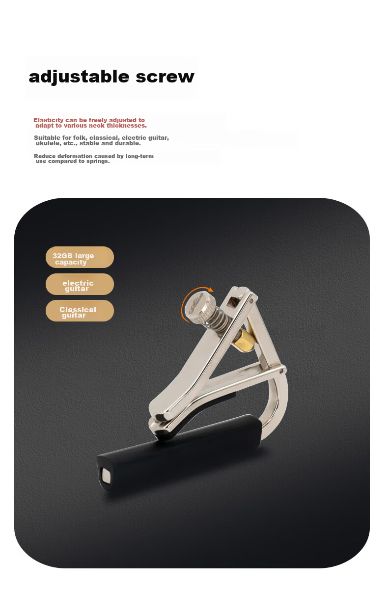 ALICE Metal Guitar Tuner Clip, Acoustic And Electric Guitar Universal Clip, Musical Instrument Accessory A007V 5