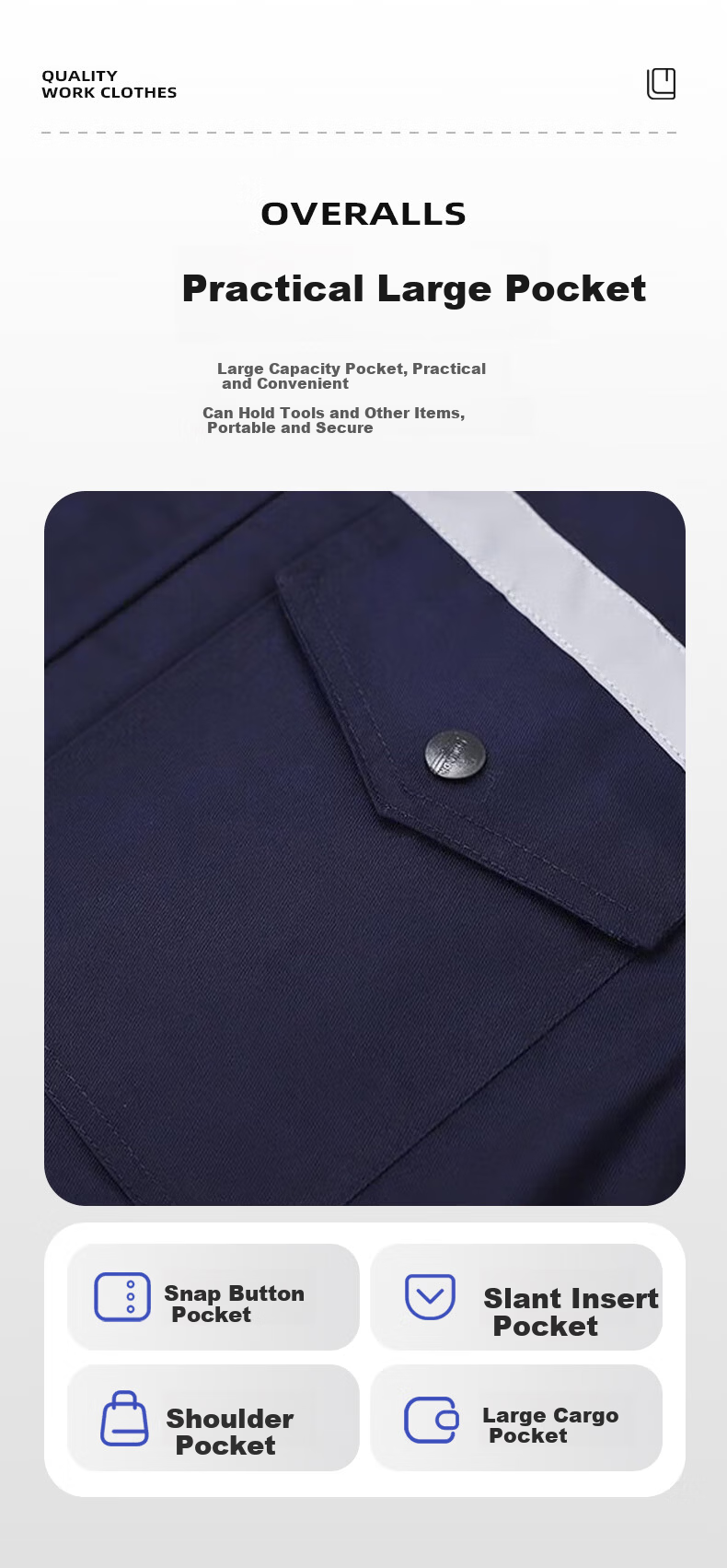 Leyoubaiyi Long Sleeve Workwear Set Men Durable Factory Workshop Uniform Reflective Stripes Auto Repair Labor Protection Spring Autumn Dark Blue Thickened Long Sleeve Size 190 5