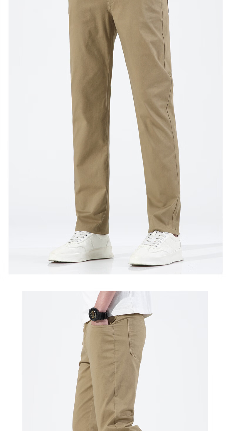 ROMON Men's Pants Spring and Autumn Pure Cotton High-Quality Versatile Durable Workwear Denim Light Business Casual Trousers Gray 31 13