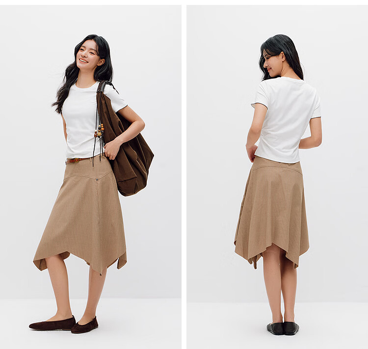 Semir Mall Same Style | Women's Summer Slim Fit Short Sleeve T-Shirt with Pleated Color Block Pullover 2026 Top 101326100048 24