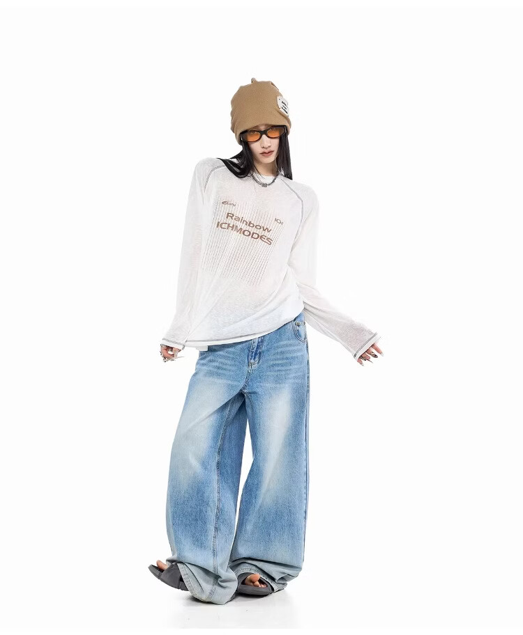 ICH MODE Lyocell Hassu Thread Long Sleeve T-Shirt Physical Sun Protection Cover-Up Women Summer Cooling Loose Top Pink M 17