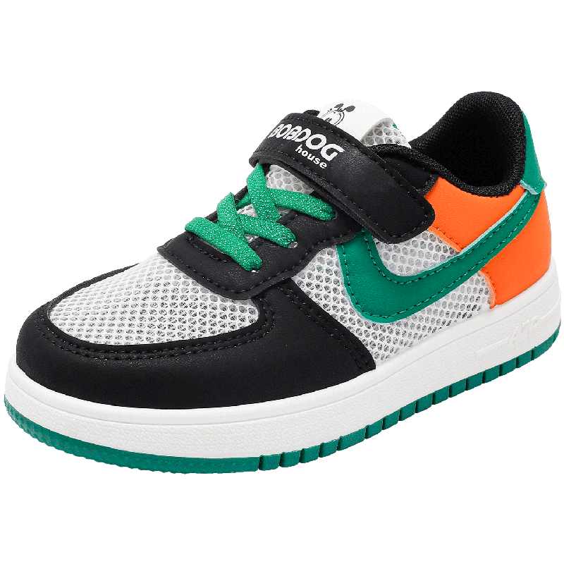 BOBDOG House Boys Summer Casual Shoes Versatile Kids Sneakers Mesh Running Shoes 603562009 Black/Grass Green Size 32