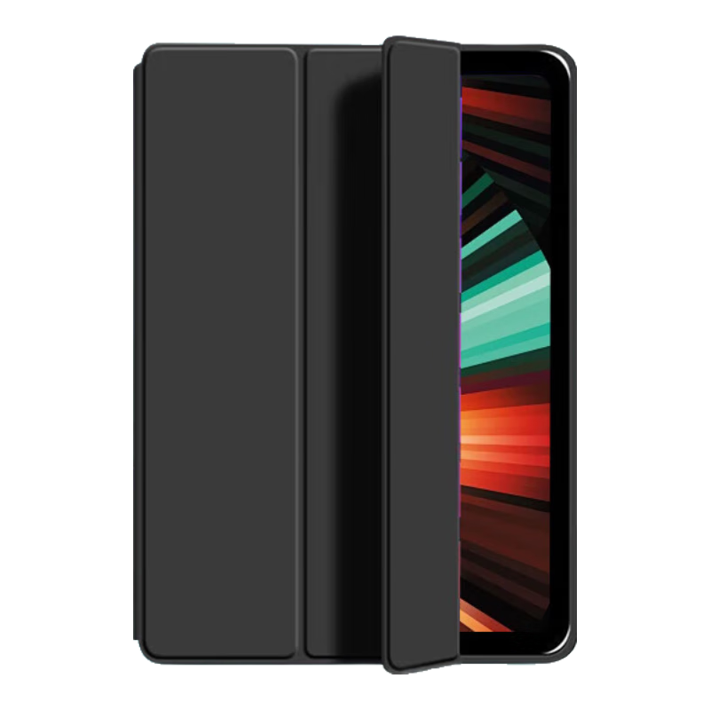 JPLAYER Protective Case for Apple IPad Air 5/4, Compatible with 2022/20 Models, 10.9-Inch Tablet, Tri-Fold Stand, Smart Sleep/Wake Function, Full Coverage, Anti-Slip, Shockproof, Black
