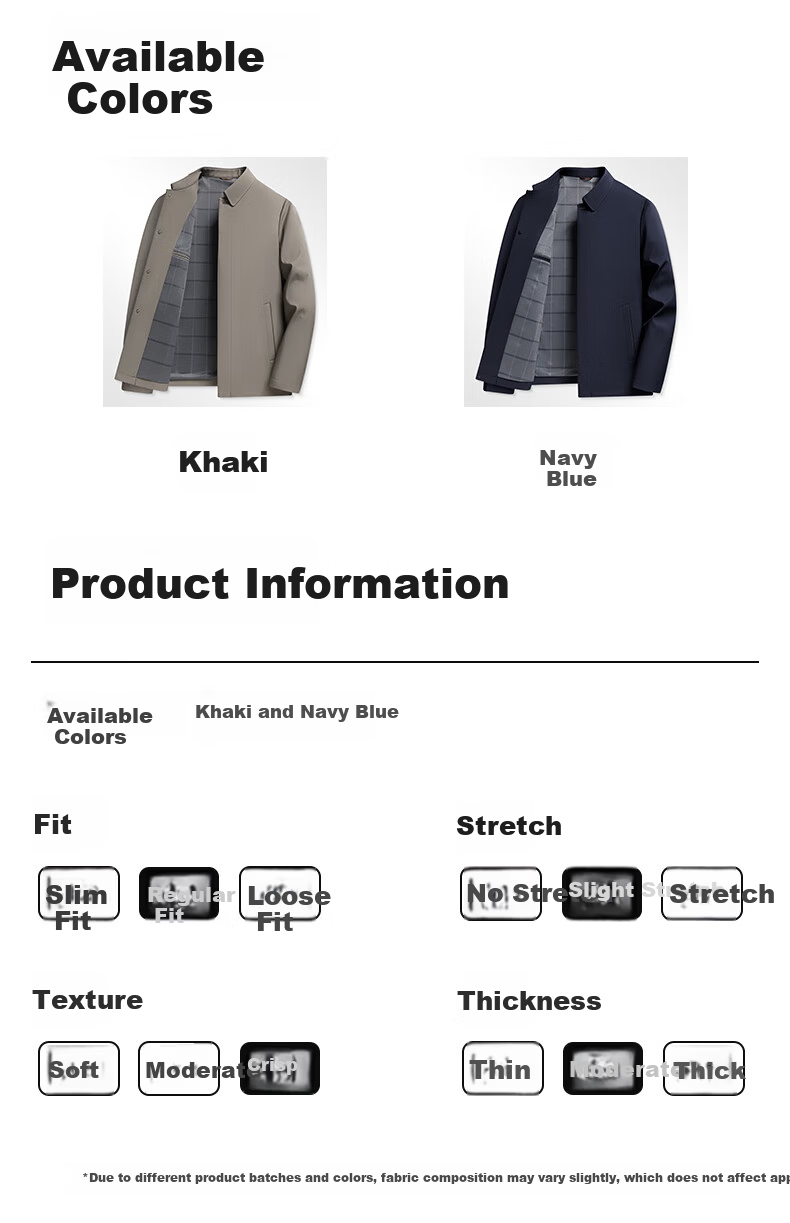 Shanshan Anti-Wrinkle Jacket Men's Spring Autumn Lapel Business Executive Workwear Coat Middle-aged and Young Dad Casual Top 4