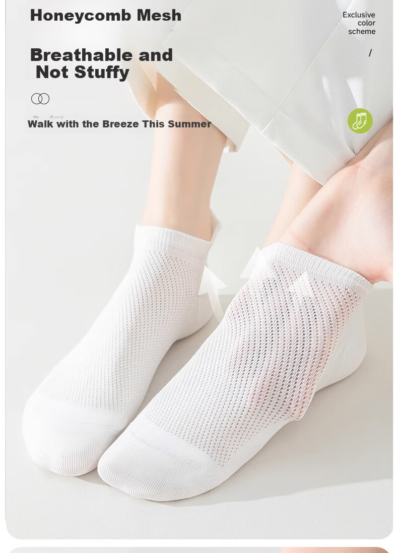 QIHAIQIU Disposable Socks for Men And Women, Summer Thin Mesh, Travel Business Trip Sweat-Absorbing Comfortable Breathable Military Training Short Tube White 10 Pairs 3