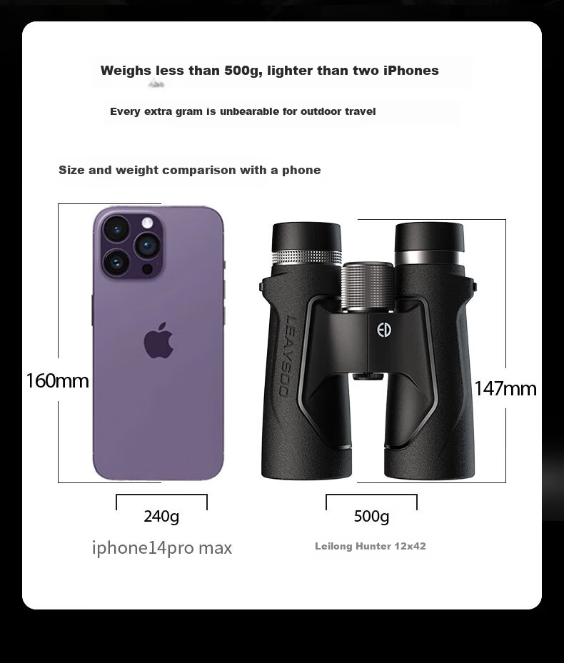 Leaysoo Yilong II 10X42 Nitrogen-Filled Waterproof High-Definition High-Magnification Handheld Low-Light Night Vision 1000 Binoculars Smartphone Telescope 5