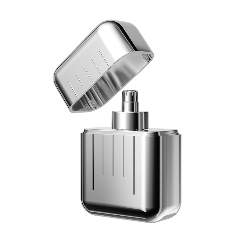 AUX Men's Rechargeable Nose Hair Trimmer Waterproof Portable Mini Electric Nose Hair Groomer Silver