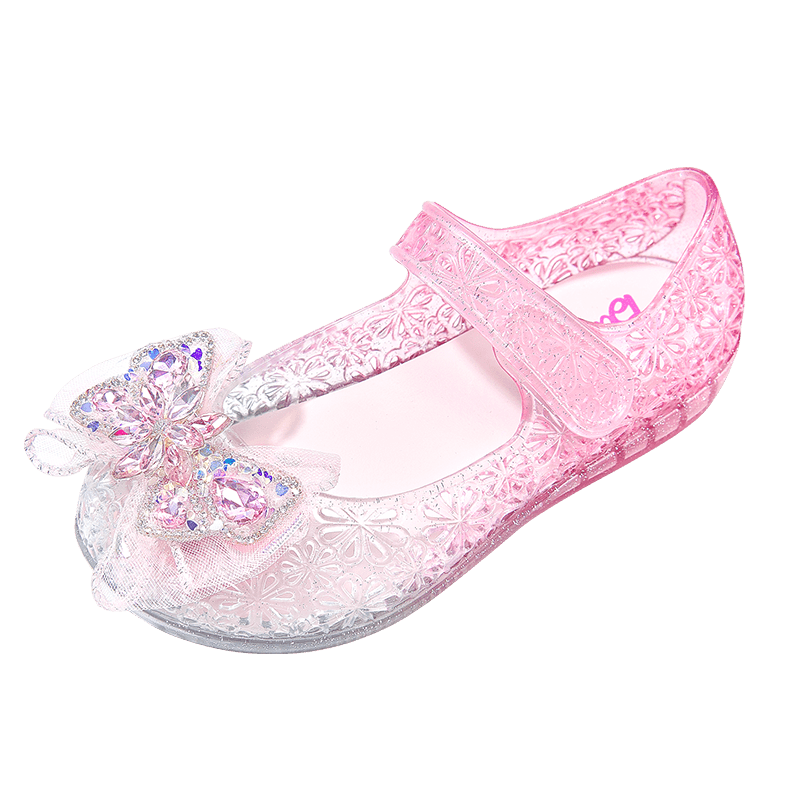 Barbie Kids Girls Summer Closed-Toe Jelly Sandals Water Crystal Princess Fashion DA7254 Gradient Pink Size 30