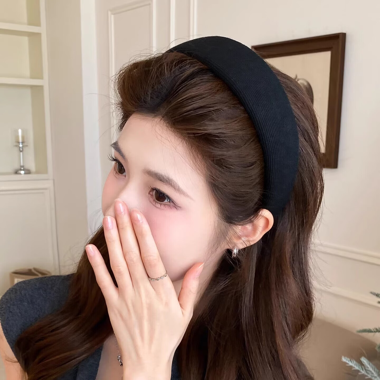 Jinglei Korean Style Daily Wide Edge Headband for Women High Crown Knitted Face Washing Hairband Premium Hair Accessories