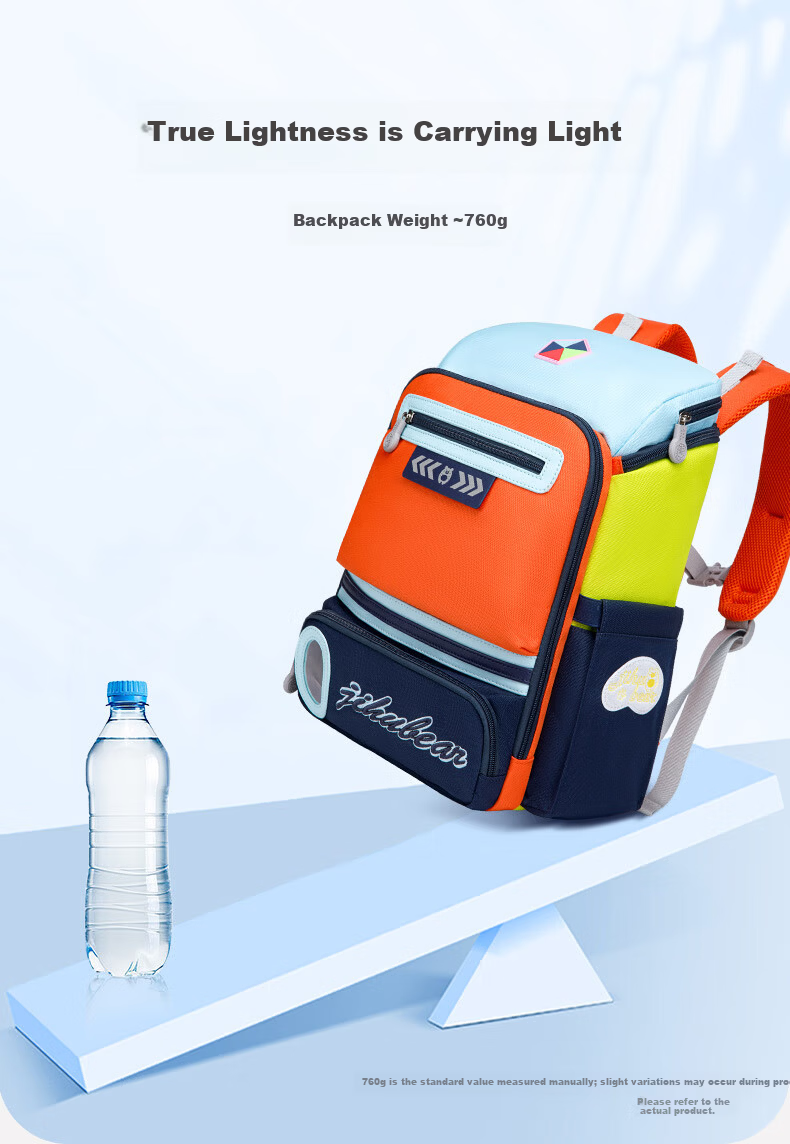Almost Bear School Backpack for Elementary Boys and Girls Grades 1-3-6 Lightweight Large Capacity Children's Ergonomic Double Shoulder Bag 17