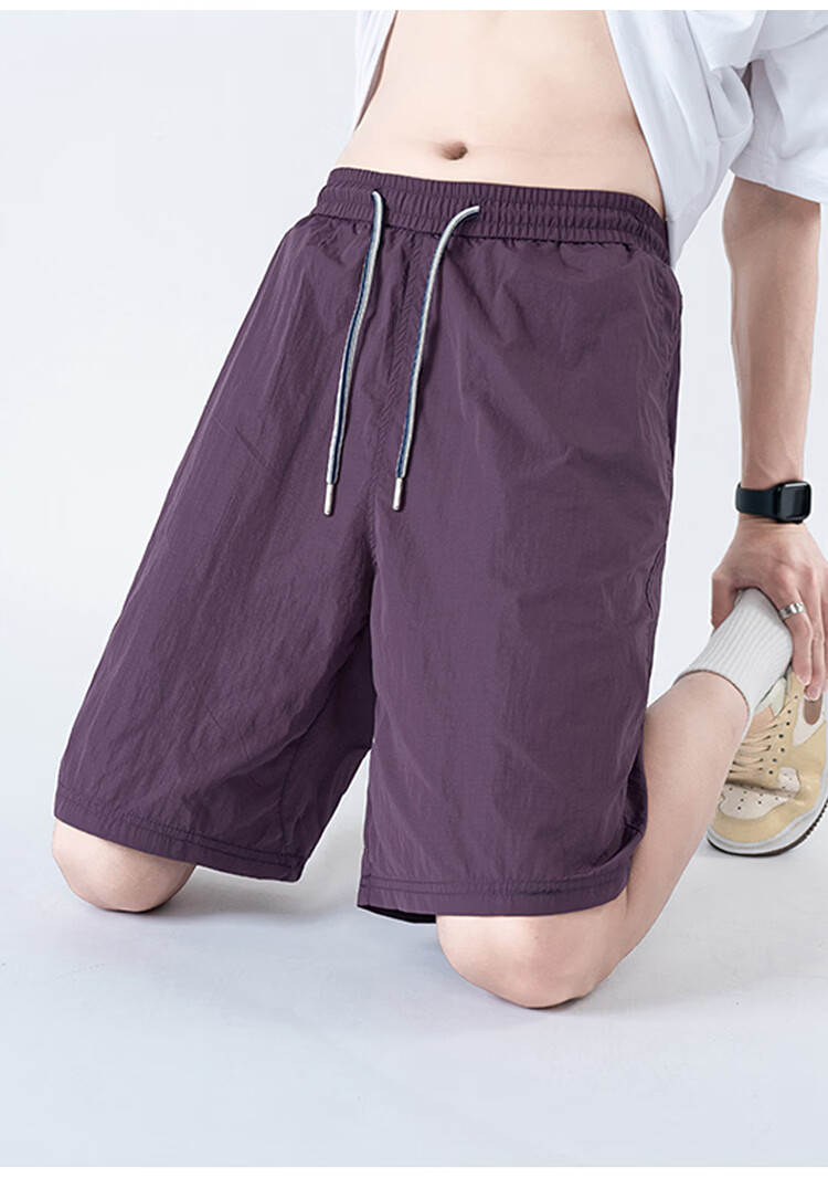 GLM Men's Summer Loose Comfortable Shorts, Wearable Outside, Five-Point Chinese Style Basketball Running Pants 13