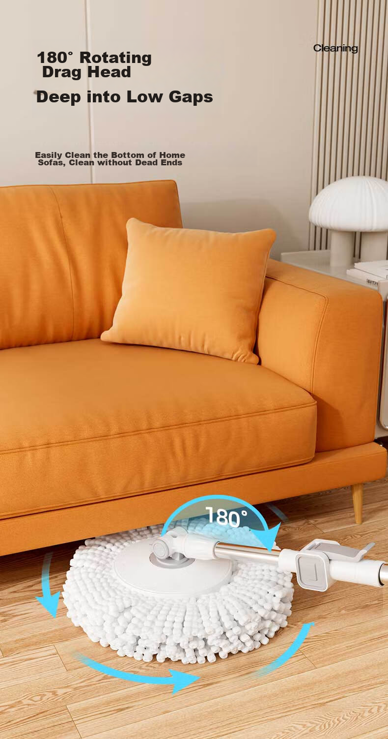 Wuyuehua Rotating Mop, 2 Cloth Set for Home Use, No-Hand Cleaning, 2026 Mop with Bucket, Complete Set Including Absorbent Floor Cloth 12