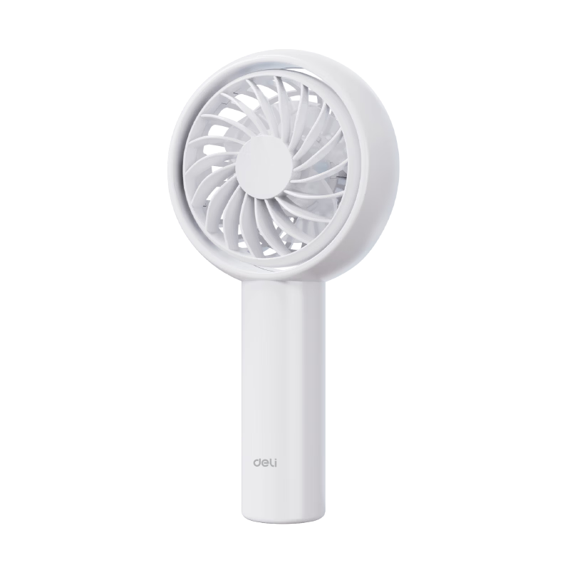 Deli Handheld Mini Portable High-Speed Energy-Saving Fan with 5-Speed Adjustment LK114 White - Outdoor, Office, Student Dormitory, Baby Food Cooling, Children's Day Gift