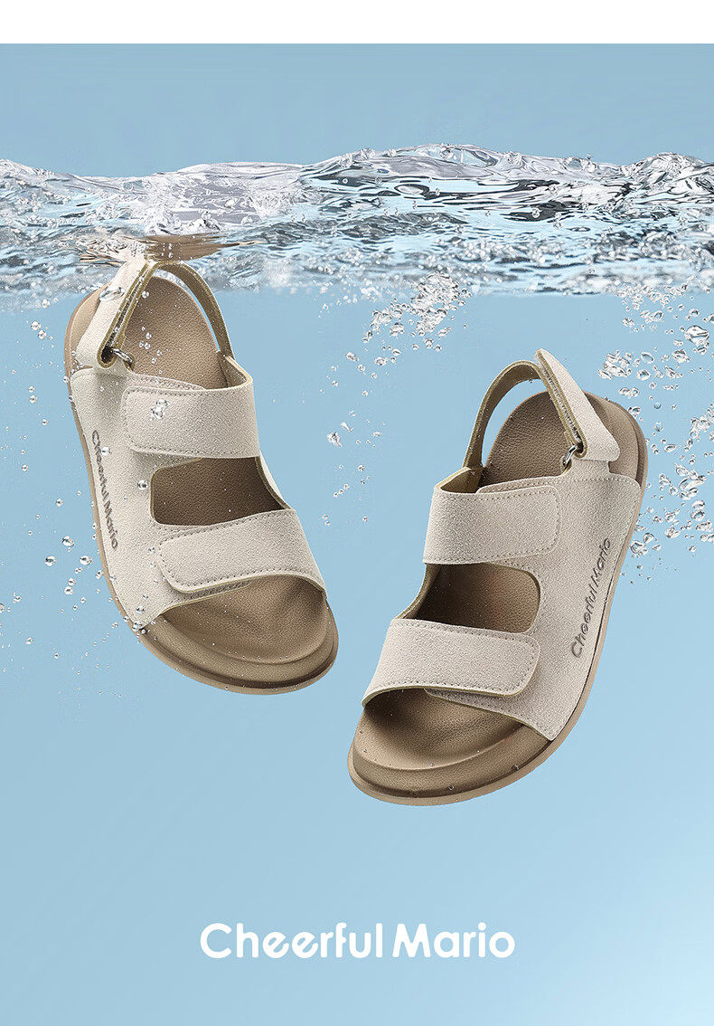 Cheerful Mario 2026 Summer New Girls' Sandals Kids Boys Soft Sole Breathable Outdoor Children Big Kids Beach Shoes 11