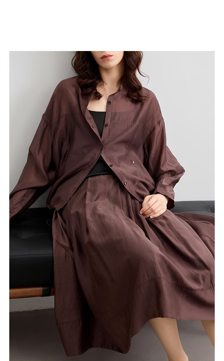 Demana [Lycra Breath Poem] Summer Light Breeze Double-Layer Spliced Flowing Slimming A-Line Mid-Length Skirt for Women 14