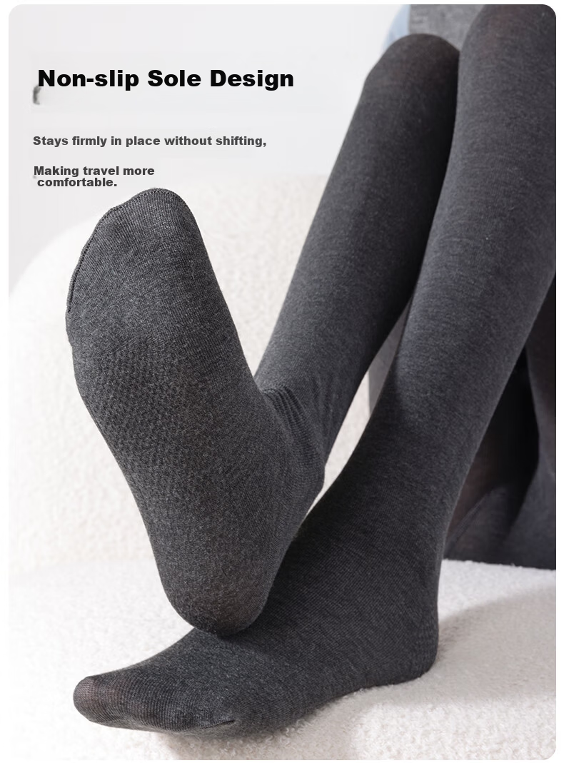 Dongfangyuan Vertical Stripe Cotton Tights Women's Autumn Winter Fleece Lined Thickened Warm Slim Fit Pantyhose 1 Pair 11