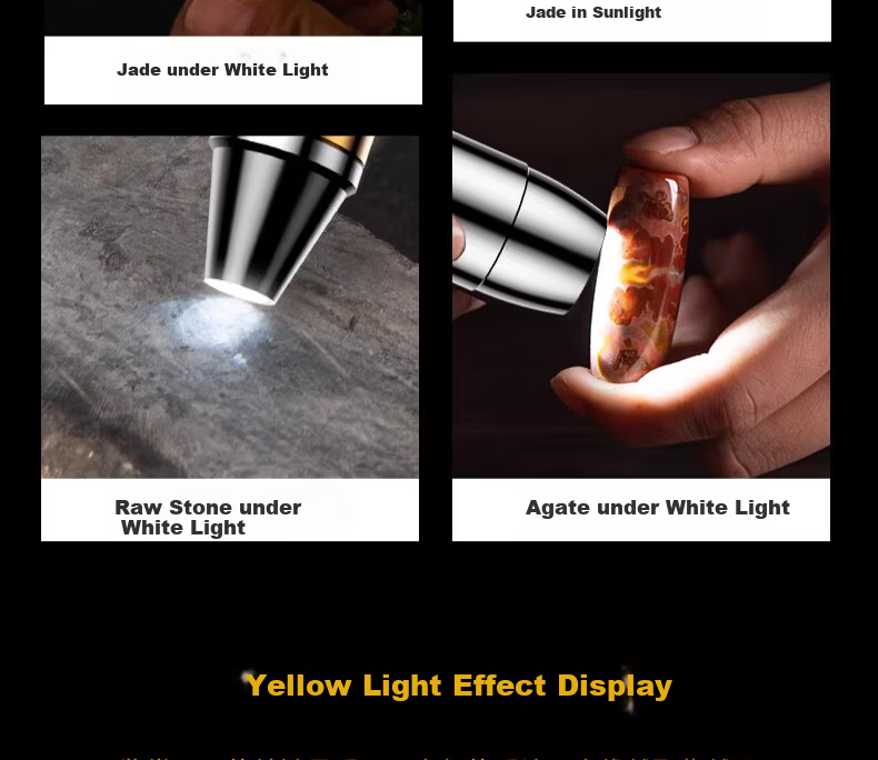 AUX Jade Identification Flashlight Strong Light Cat Ringworm Detection Jewelry Jadeite Professional 365nm UV Lamp for Collectibles 22