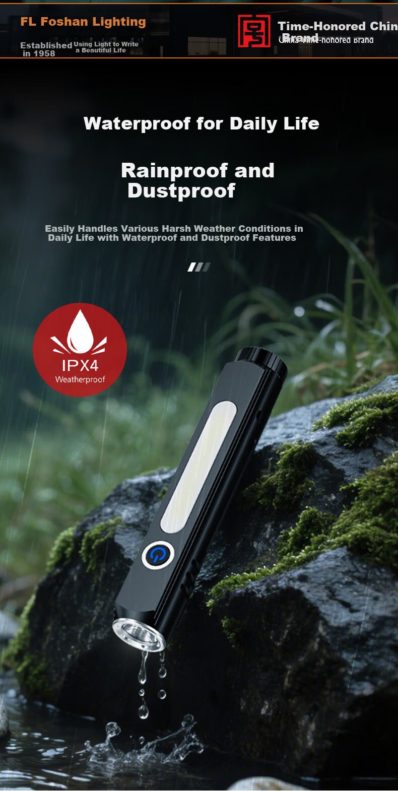 FSL Work Light High Brightness Multifunctional Dual-Head Rechargeable LED Magnetic Car Repair Emergency Flashlight 13