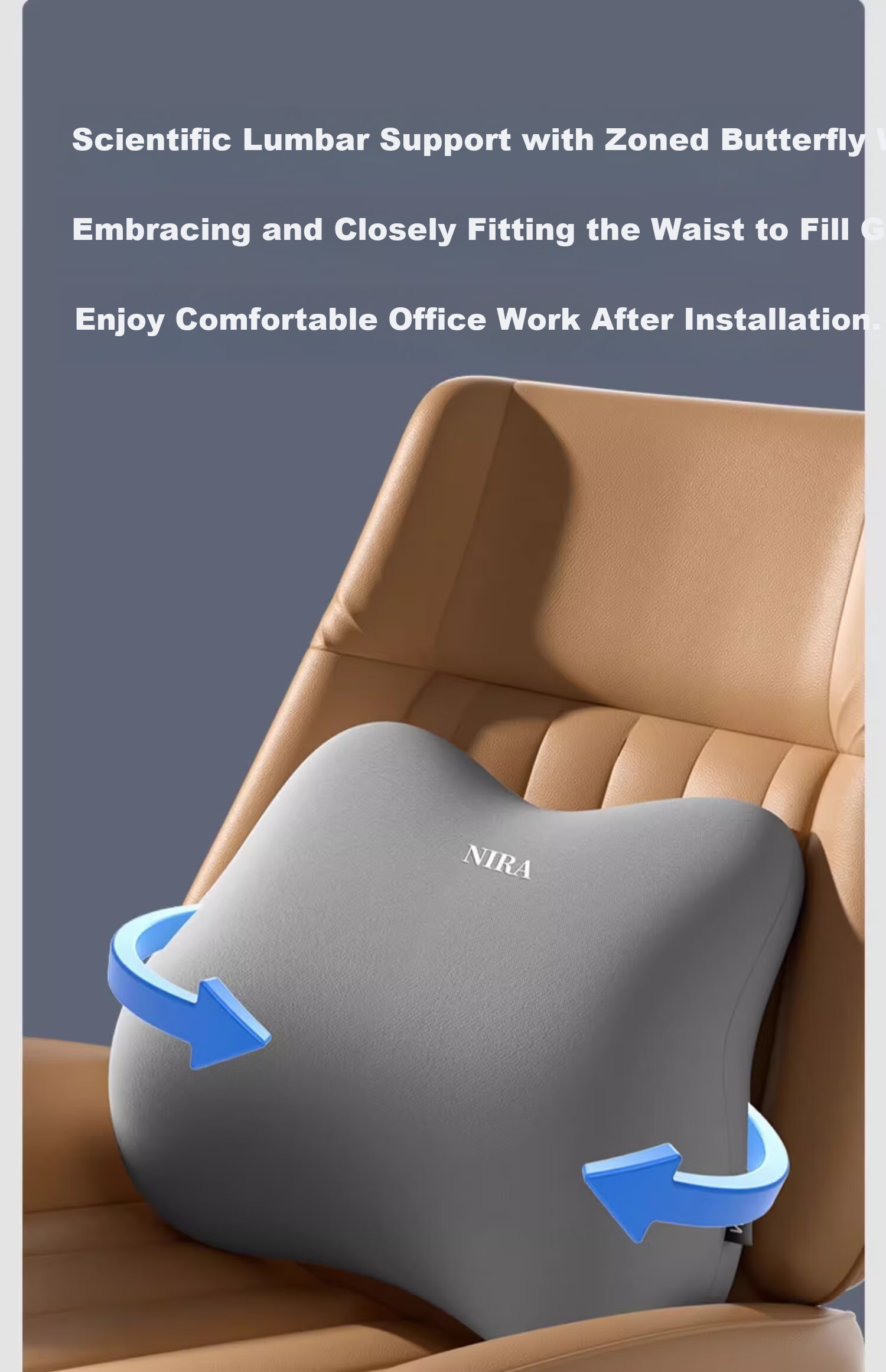 Nila Lumbar Support Office Cushion Seat Pad Workstation Long Sitting Waist Pillow Backrest Cushion Lumbar Support Pad Waist Protector 13
