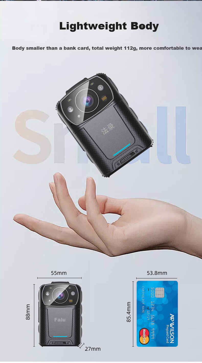 Falu Law Enforcement Recorder HD 58MP Audio Video Surveillance Device Three-Battery Long Battery Life Camera DSJ-F7 9