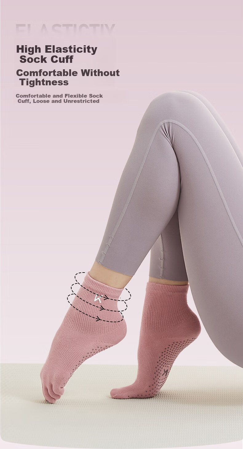 Keep Women's Five-Toe Non-Slip Yoga Socks Breathable Moisture-Wicking Indoor Fitness Dance Socks 9
