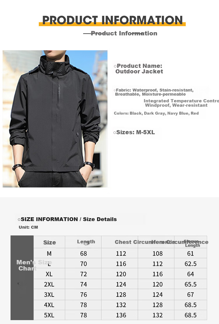 JEEP SPIRIT Unisex 3-in-1 Windproof Waterproof Warm Jacket Dark Gray 2XL 7