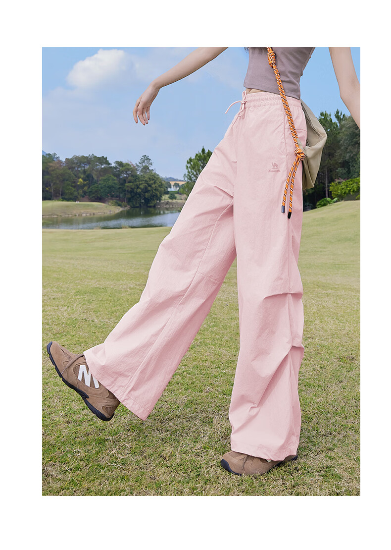 CAMEL Ice Cooling Sun Protection Workwear Women's Straight Casual Quick-Dry Paratrooper Pants C26BA6L6007 Dreamy Pink L 12