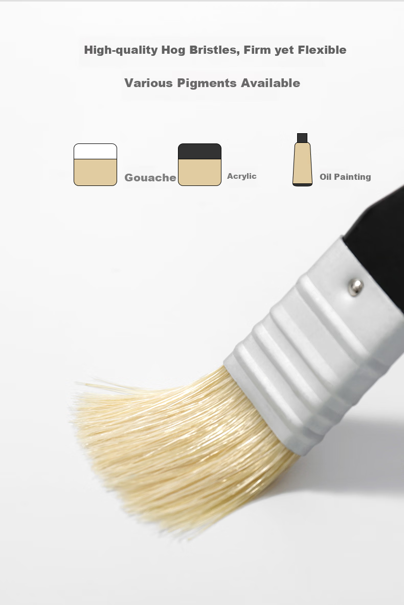 CHINJOO Gouache Paint Brush Set of 10 White Acrylic Oil Painting Brushes for Art and Sketching 6