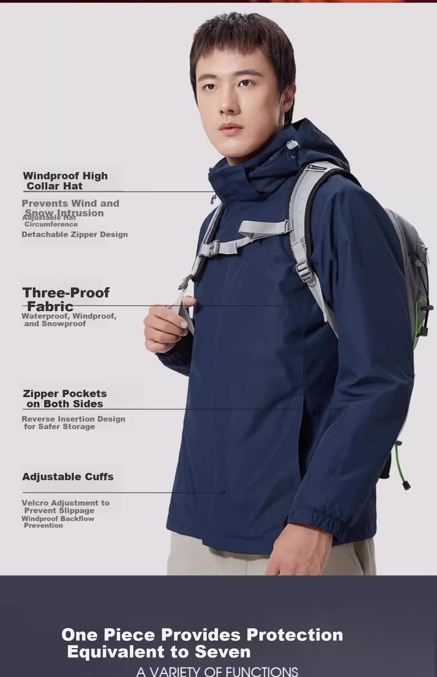 Camel Women's Outdoor Jacket 3-in-1 Detachable Fleece Lined Waterproof Windproof Spring Autumn Travel Hiking Coat for Men and Women 10