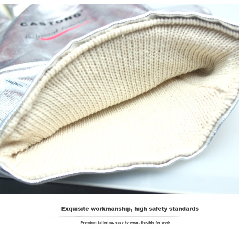 CASTONG NFRR15-34 High Temperature Resistant Gloves 300℃ Heat Insulation Industrial Anti-Scald Wear-Resistant Aluminum Foil 4