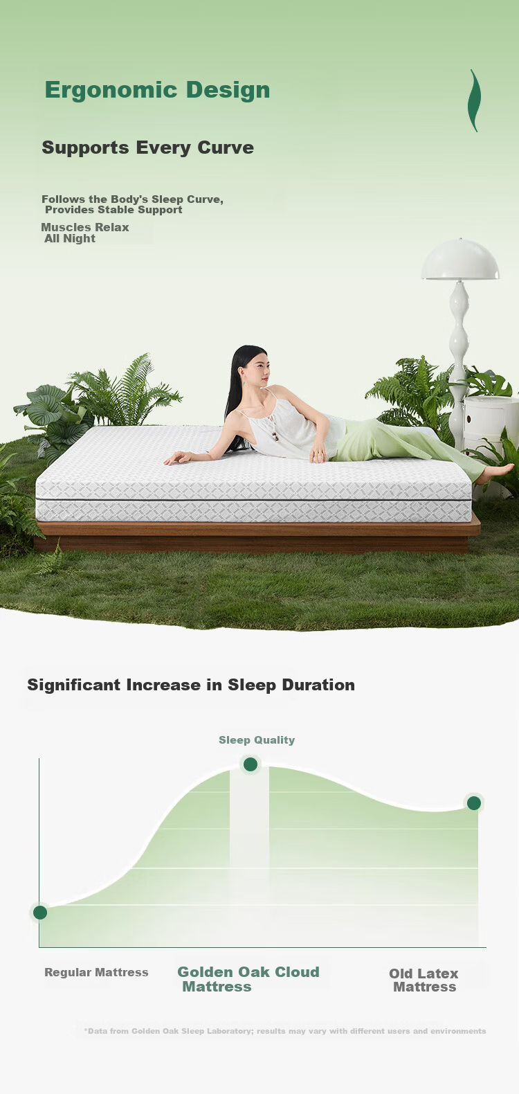 Golden Oak Cloud Natural Latex Mattress Spine Support Thai Imported Customizable Tatami 1.5x2m Medium-Firm 6