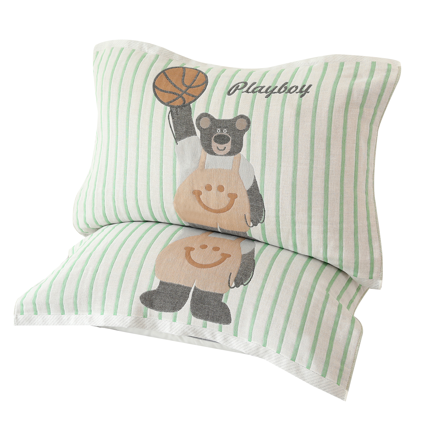 MUJI A-Class 100% Cotton Four-Layer Gauze Pillowcase Set with Elastic Band Anti-Slip 52x78cm Pair