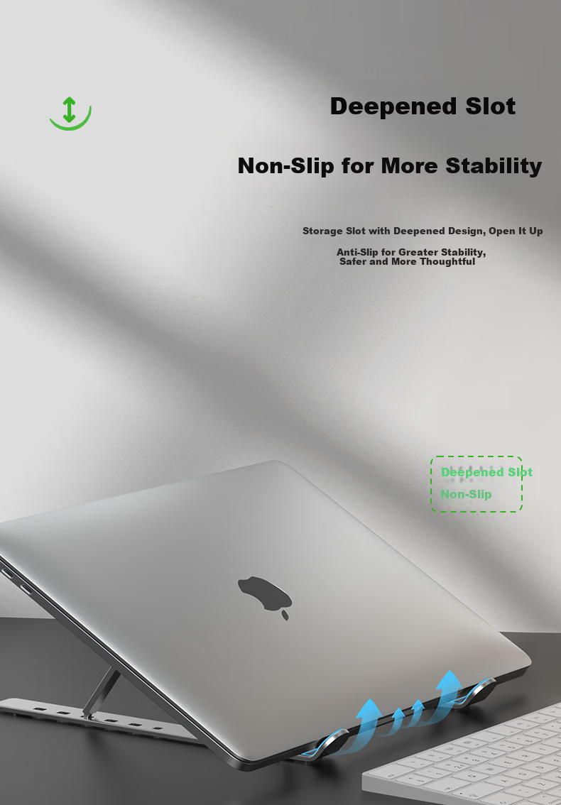 Smorss 360-Degree Rotatable Laptop Stand Cooling Rack Portable Foldable Desktop Vertical Adjustable Aluminum Alloy Holder for Apple Huawei Lenovo 5