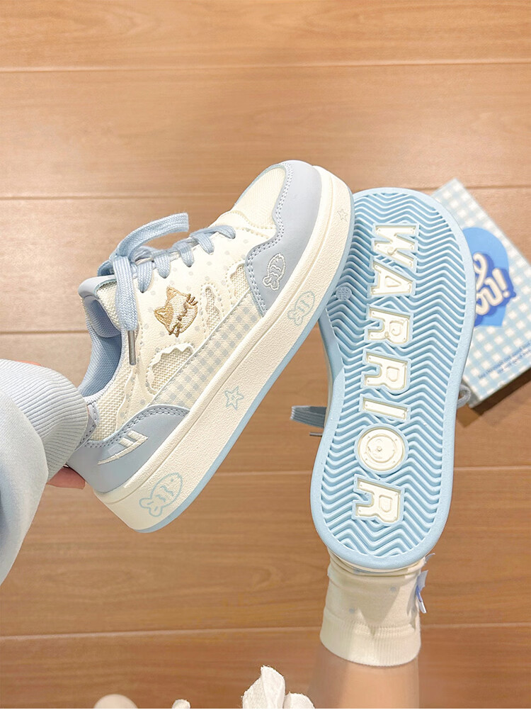 Warrior Cute Cat Canvas Shoes for Women 2026 Spring Autumn New Versatile Lightweight Casual Breathable Thick-Soled White Sneakers for Female Students 20