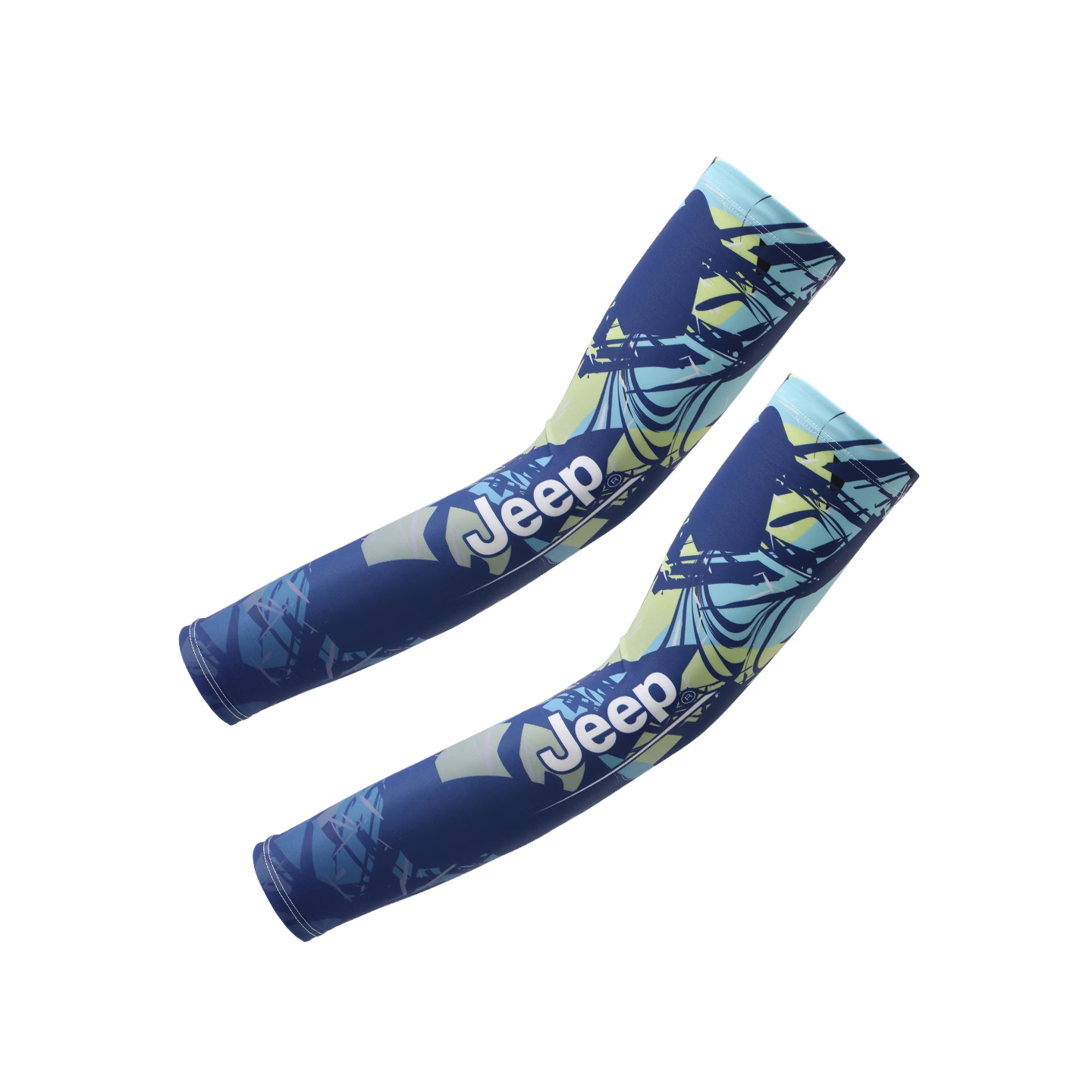 JEEP Men's Summer Outdoor Cycling Driving Sun Protection Ice Sleeve Arm Sleeve Blue Graffiti