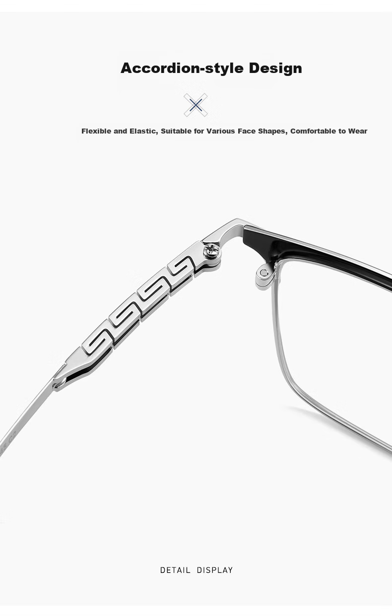 CAPONI German Imported Multifocal Anti-Blue Light Reading Glasses Unisex Genuine Ultra-Light Semi-Rimless Auto-Focus HD Eyewear 9