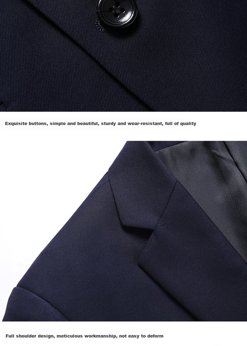 ROMON Men's Slim Fit Business Suit Groom Wedding Tuxedo Black 2XL 20