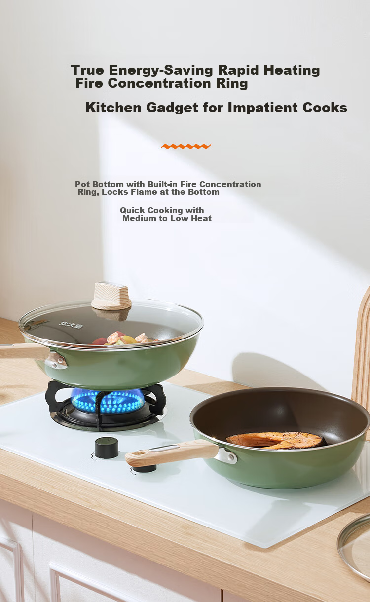 Chuida Huang Qingyu Oil-Concentrating Non-Stick Frying Pan Easy to Clean Lightweight 32cm for Induction Cooker and Gas Stove QY32CG 2