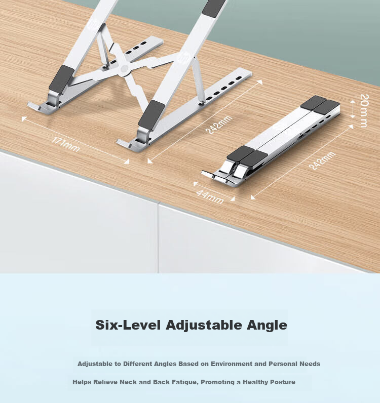 HP Laptop Stand Aluminum Alloy Cooler Portable Foldable Desktop Vertical Adjustable Multi-Angle Riser Compatible with Apple Mac Lenovo Huawei Tablets 5