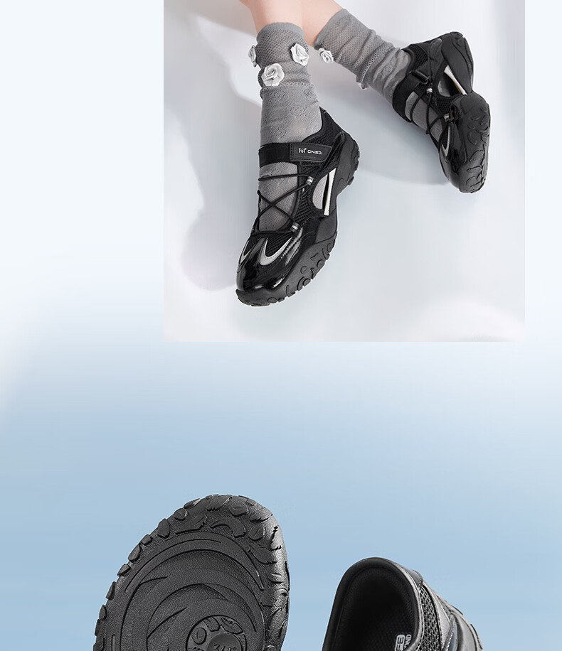 361° Women's Sports Sandals Summer New Ballet Soft Elastic Mary Jane Shoes 682626771-2 17