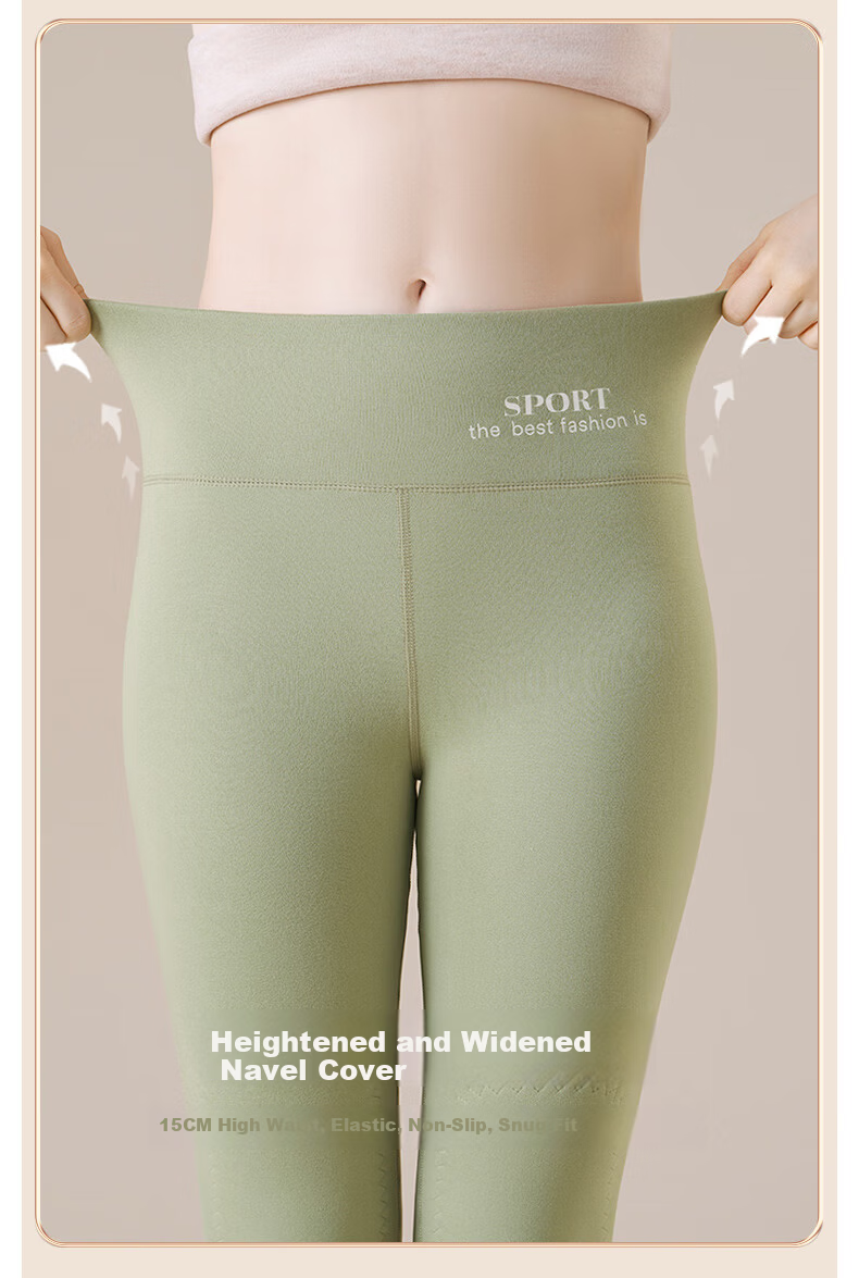 MiiOW Women's Thermal Pants [Warm Palace Knee Protection] Autumn Lamb Wool Fleece Thickened Cashmere Silk Cotton Leggings 2025 New Edition 7