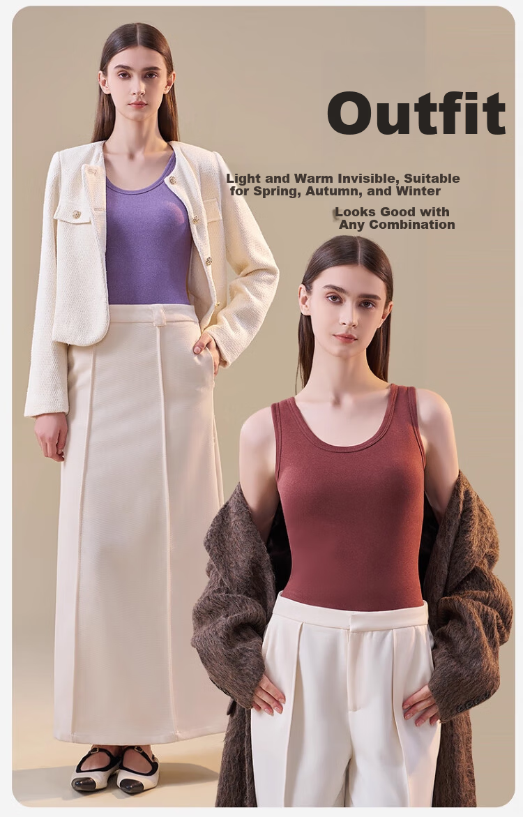 Zaisuo Lamb Fleece Warm Vest Women Autumn Winter Seamless Fleece Thickened Thermal Base Layer Innerwear 15