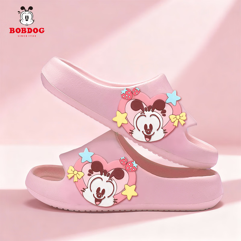 BOBDOG Kids Slippers Girls Baby Indoor Outdoor Soft Sole Cute Cartoon Non-Slip Sandals Pink Size 150 1
