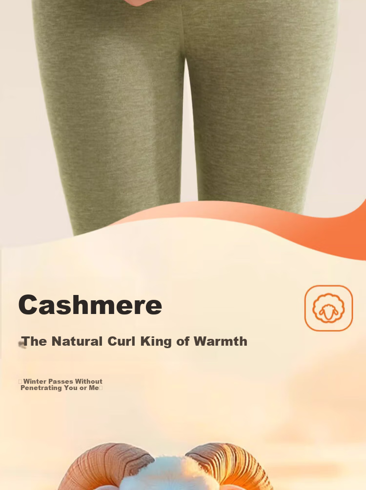 Mianshuran Women's Thermal Pants Winter Wool Silk High Waist Leggings 10A Antibacterial Double-Sided Brushed Autumn Trousers Two-Pack 4